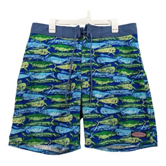 Vineyard Vines Swim Trunks 34 Blue Fish Beach Outdoor Board Shorts Beach Pool - Picture 1 of 12